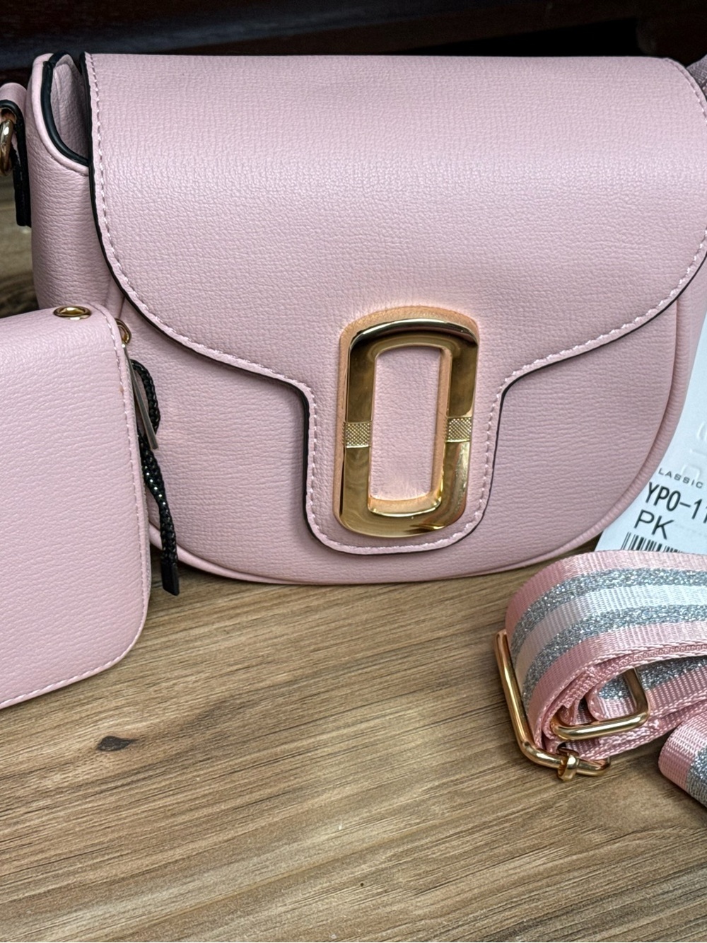 Adorable Pink Faux Leather Crossbody & Wallet Set Everyday Chic